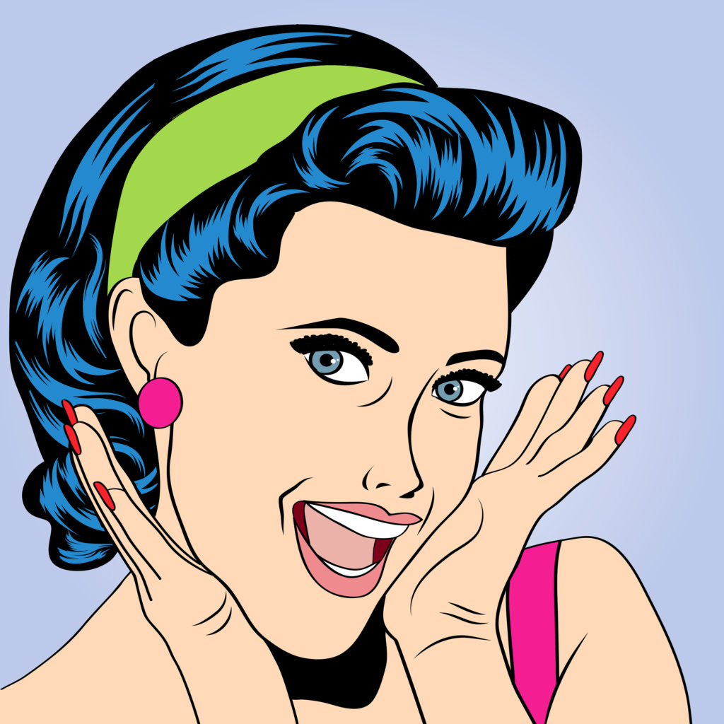 Popart Retro Woman In Comics Style