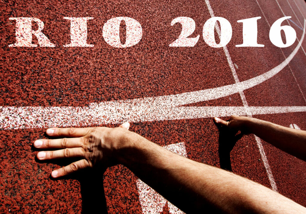 Rio 2016 written on running track