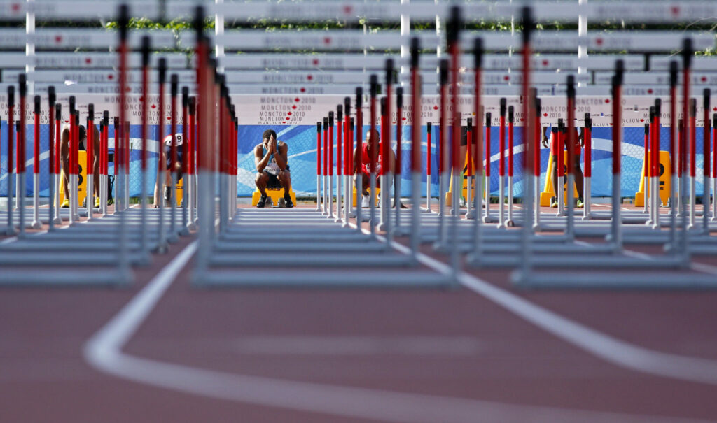 Track Hurdles Man Start Canada